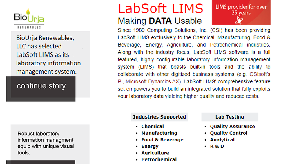 LabSoft LIMS Screenshot 1