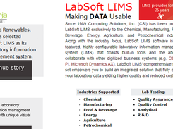 LabSoft LIMS Screenshot 1