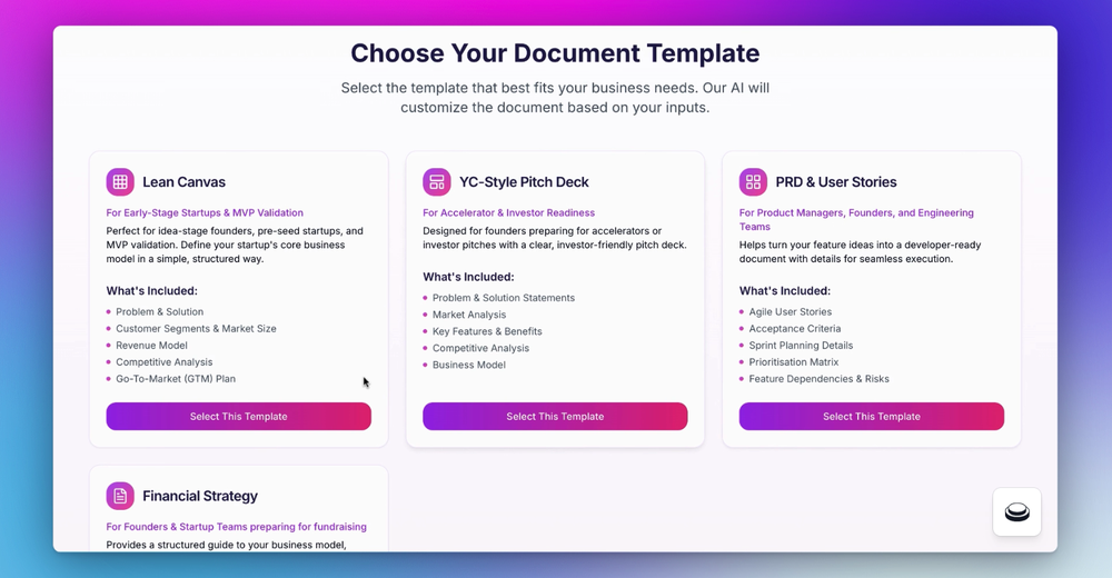 Document Type Selection