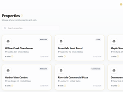 Landager Properties Dashboard view