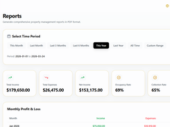 Landager reports dashboard view