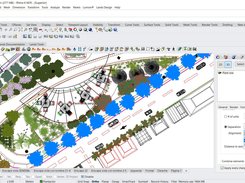 program interface in Rhino,  2D view