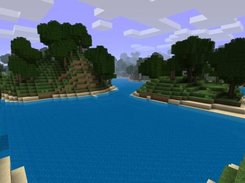 A lake generated by the Hills Terrain Generator.