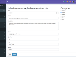 Admin product edit page