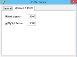 Preferences - Select modules and change ports