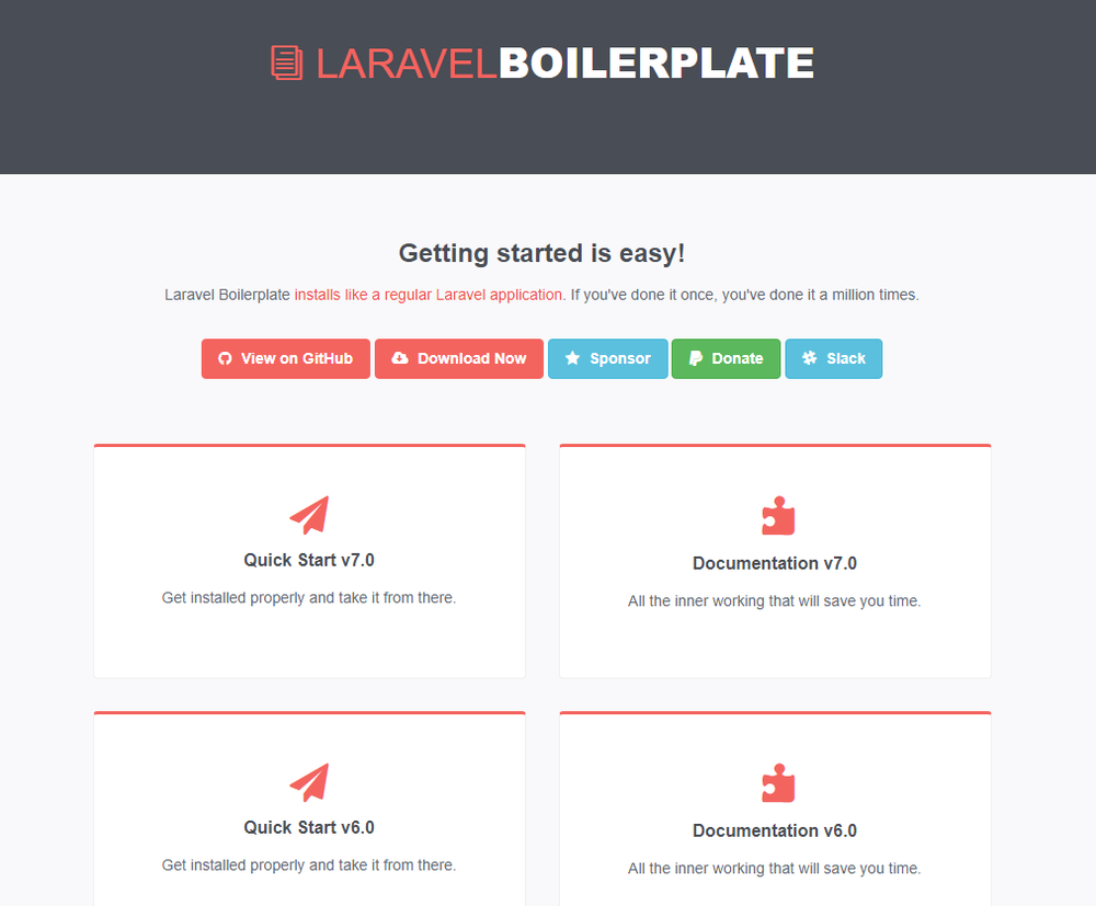 Laravel Boilerplate Screenshot 1