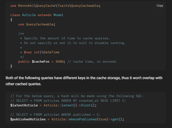 Laravel Eloquent Query Cache Screenshot 1