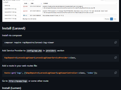 Laravel log viewer Screenshot 1