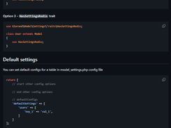 Laravel Model Settings Screenshot 1