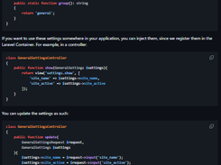 Laravel Settings Screenshot 1