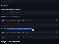 Laravel Telegraph Screenshot 1