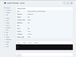 Laravel Telescope Screenshot 1