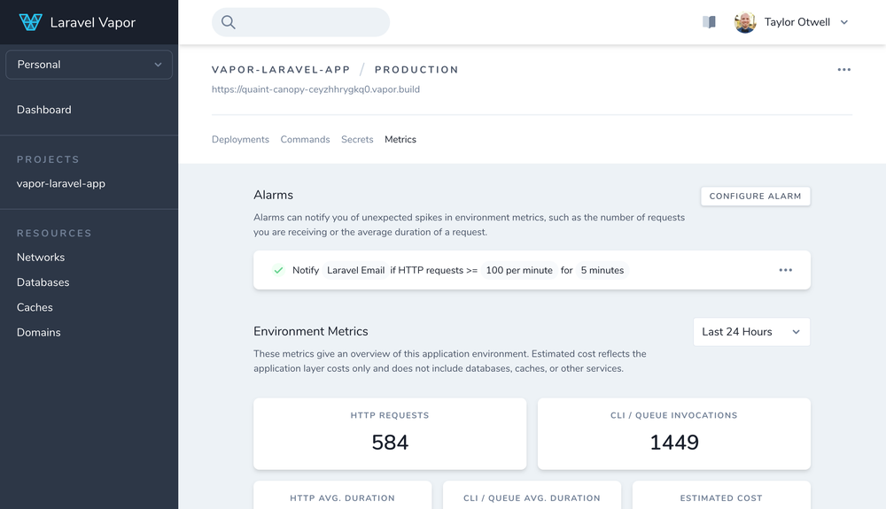 Laravel Vapor Screenshot 1