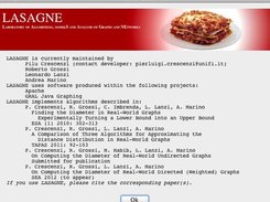 The LASAGNE information window