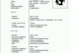 Screenshot of the first page of the german template