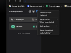 Filter in profile view