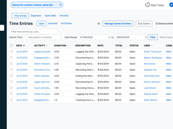 Time Entries & Invoicing