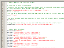 Main screen editing the demo script