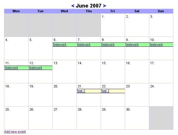 Lightweight club calendar | SourceForge.net