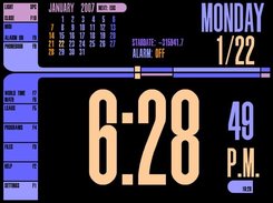 Alarm-clock screen with NEM color scheme selected