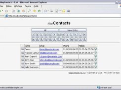 ldapContacts Main Page