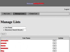 Manage Lists Tab