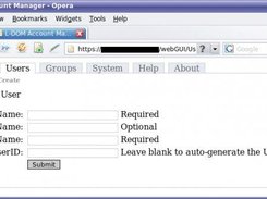The add user form