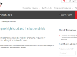 LexisNexis Lead Integrity Attributes Screenshot 1