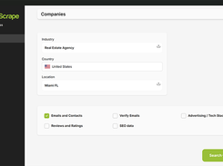 Lead Scrape main screen