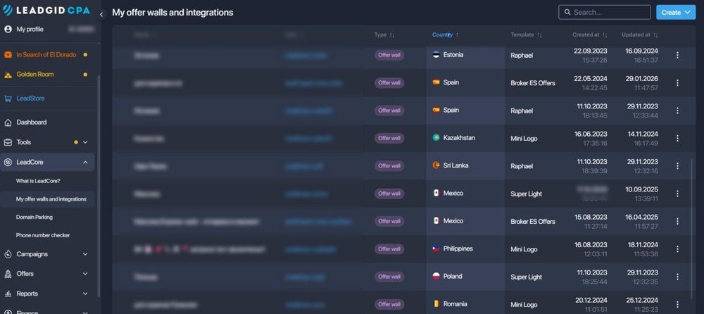 Your offer walls and integrations