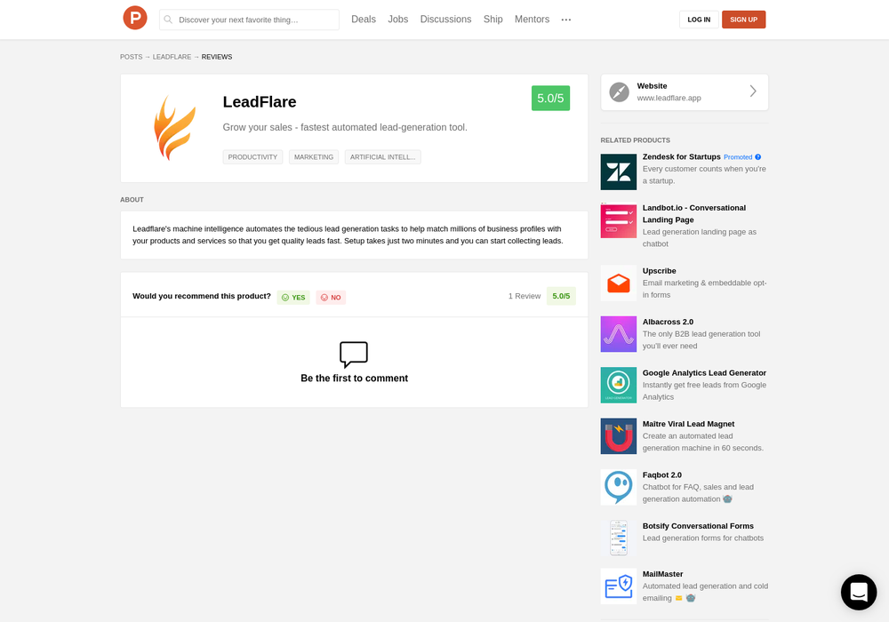 Leadflare Screenshot 1