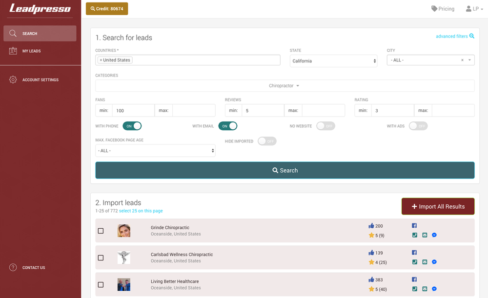Leadpresso Screenshot 1