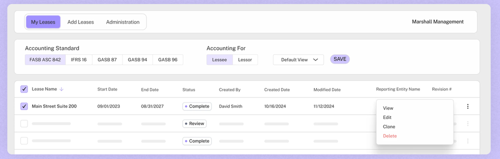 Crunchafi Lease Accounting Screenshot 1