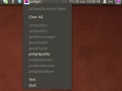 Indicator Applet - Pidgin - on the menu