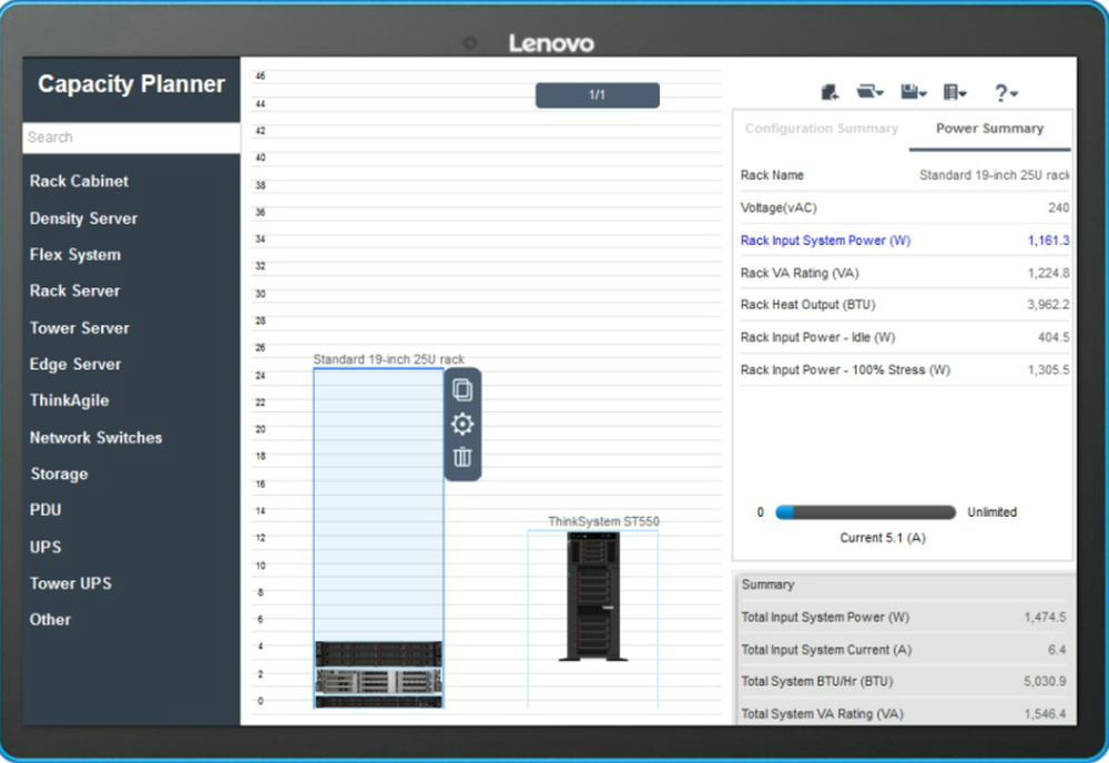 Lenovo Capacity Planner Screenshot 1