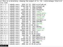 Viewing a directory with less