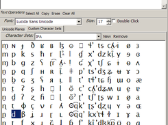 Custom charater set in the Unicode editor