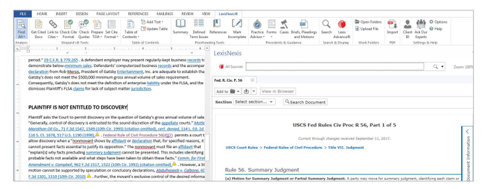 Lexis for Microsoft Office Screenshot 1