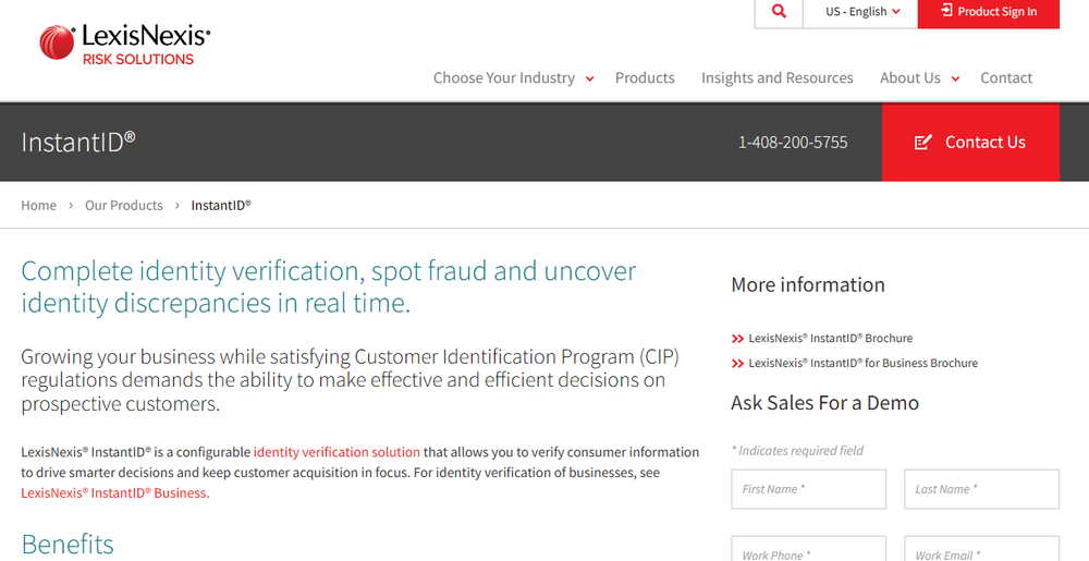 LexisNexis InstantID Screenshot 1