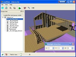 Model with defined groups, shadows activated.