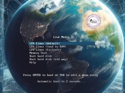 The Live Boot menu