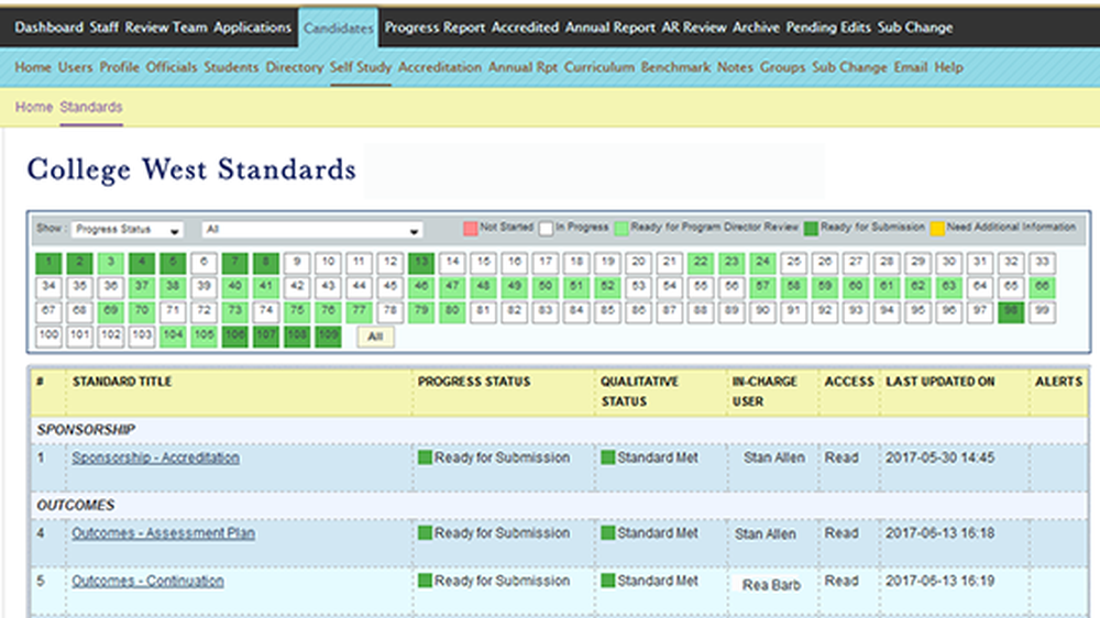 Liaison eAccreditation Screenshot 1