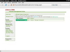 The page from which you can manage aspects of content.