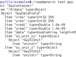 File strcture dump using ‘readgeneric’ sample program.