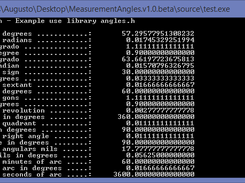 Lib Measurement Angles for C++ (GCC) Screenshot 1