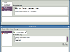 Server and client test applications running on Ubuntu 12.10 64-bit