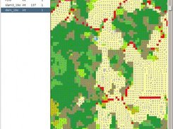 Flow direction grid (from DEM) shown on Land cover grid.