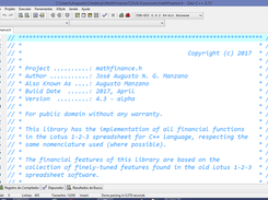 Lib Finance Math GCC (C++) Lotus 123 Screenshot 1
