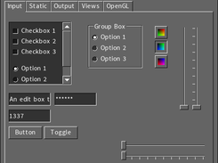 Demo application showing input widgets