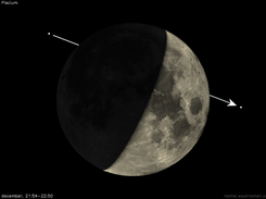 Occultation by the Moon, computed using libTheSky